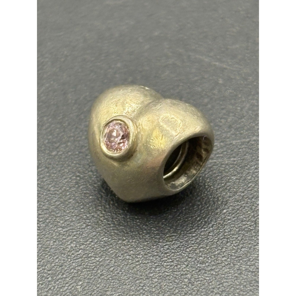 Pandora Sterling Silver Pink Cubic Zirconia Heart Charm ALE D28